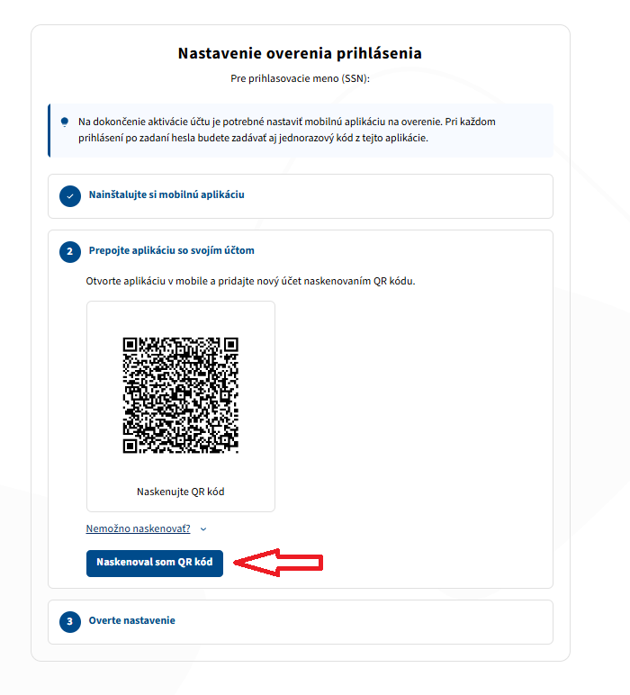 EUP nastavenie overenia