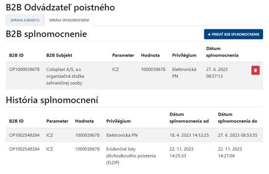 Obrázok 81: B2B splnomocnenie