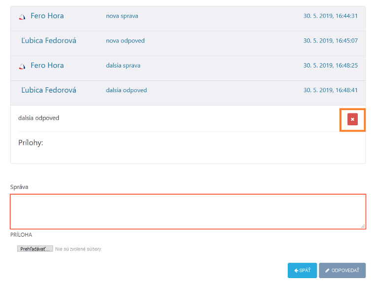 Odlíšenie správ od SP logom