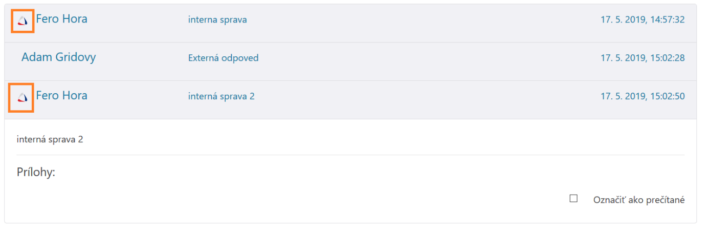 Odlíšenie správ od SP logom