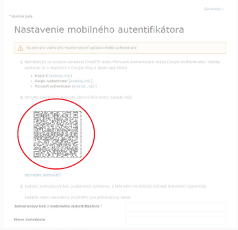 Označená oblasť QR kódu