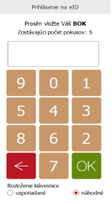 Rozhranie pre zadanie BOK