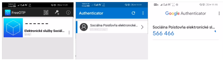 Vytvorený záznam mobilného autentifikátora