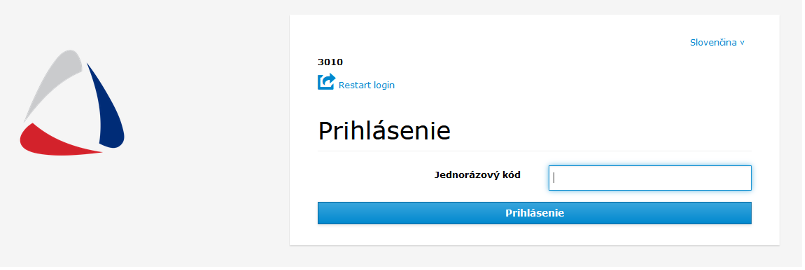 Zadanie jednorazového kódu z mobilného autentifikátora.